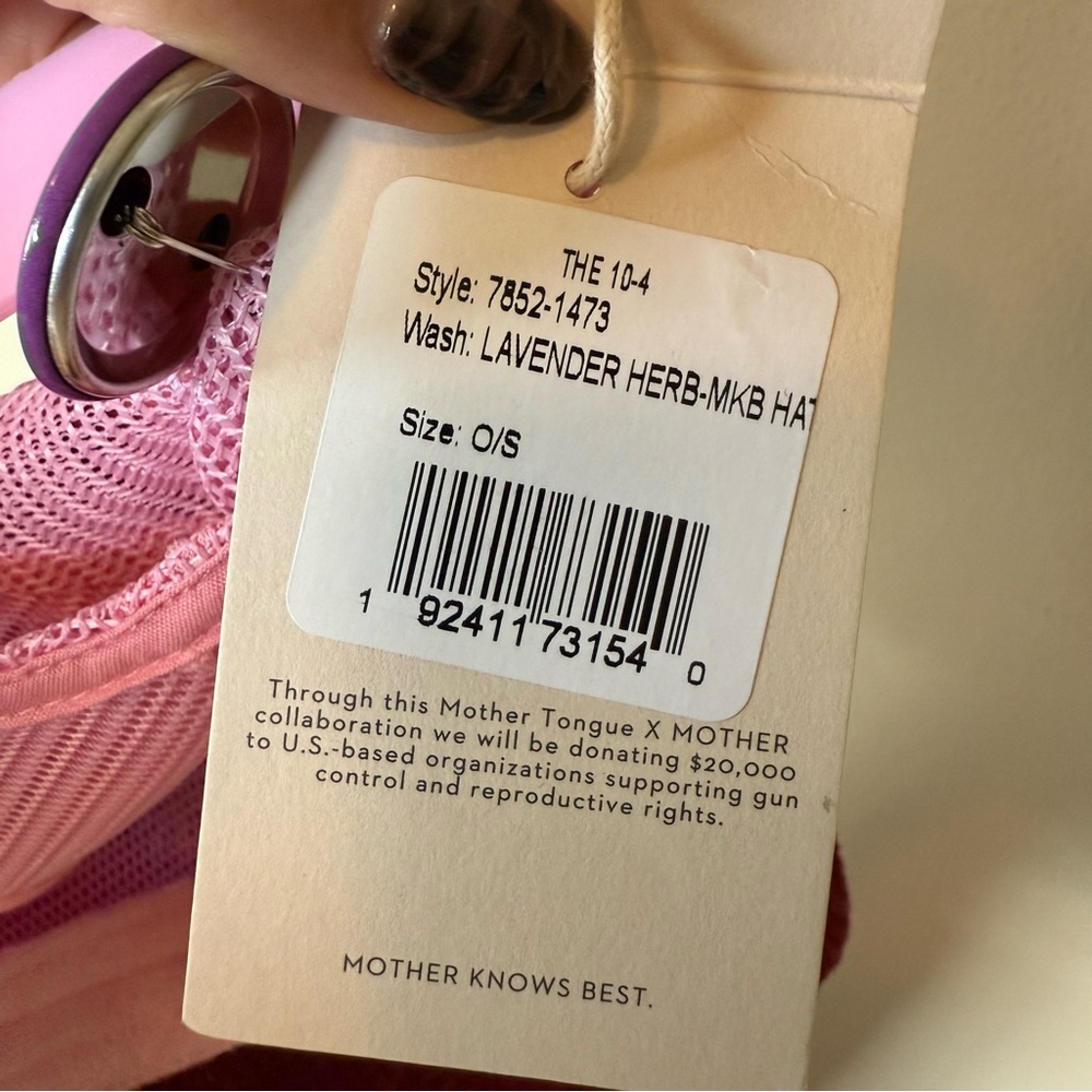 MOTHER Corduroy 'Mother Knows Best' Cap in Wine and Pink - Picture 12 of 14